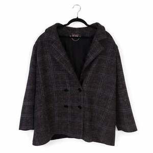 Vintage NYG New York Girl Plaid Peacoat Womens Large Wool Blend USA Made Jacket